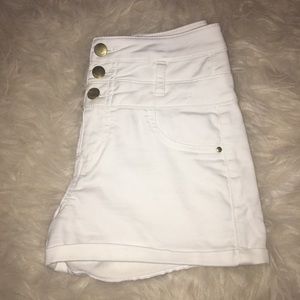 White High Waisted Shorts